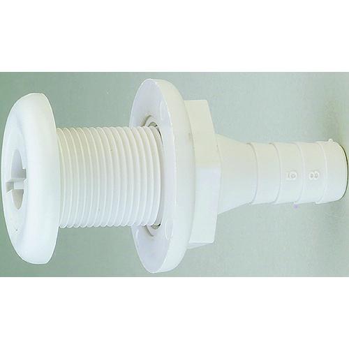 Attwood Thru Hull Connector For Hose, White - 3/4