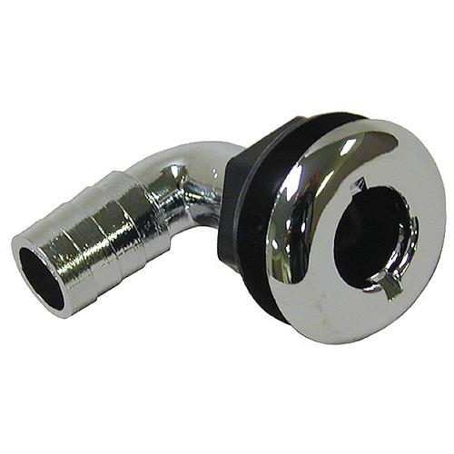 T-H Marine Brite Plate Chrome Plated 90 Degree Thru Hull For Hose - Th1590Cpdp - 232-Th1590Cpdpf1