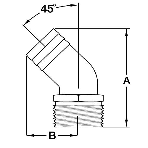 Groco Pthd Bronze Standard Flow, 45 Degree, Pipe-To-Hose Adapter With Npt Thread - Pthd-2500 - 34-Pthd2500F1