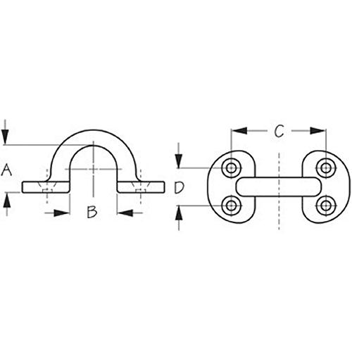 Sea-Dog 0812801 Pad Eye, 1 Pr. - 081280-1 - 354-0812801F1