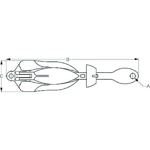 Seadog 318018 Folding Grapnel Anchor, 18 Lbs. A: 1/2