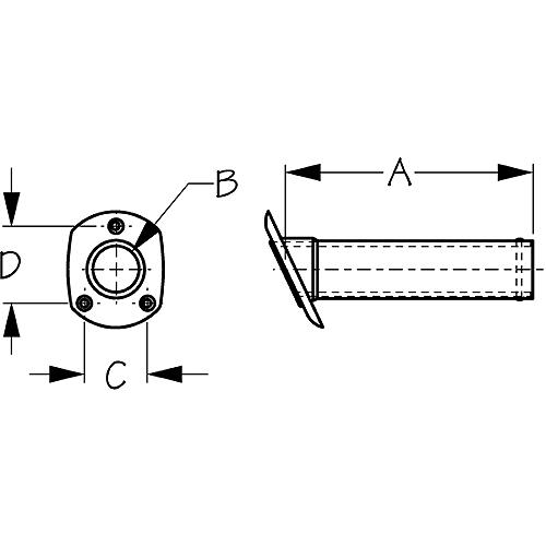 Flush Mount Rod Holder W/Cap - 325175-1 - 354-3251751F1