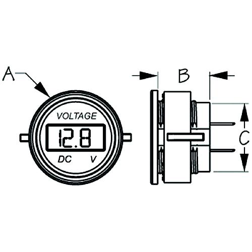 Seadog 421615 Round Digital 4 To 30 Voltage Meter | Injected Molded Nylon - 421615-1 - 354-4216151F1