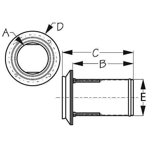 Seadog Exhaust Thru Hull | Cast 316 Stainless | Includes Stainless Flap With Rubber Seal - 521130 - 354-521130F1