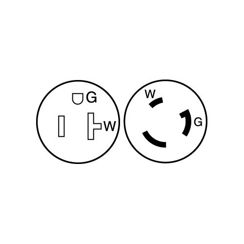 Hubbell Hbl31Cm29 White 15A/20A 125V Straight Blade Female To 30A 125V Twist Lock Male Adapter - Hbl31Cm29 - 36-Hbl31Cm29F1