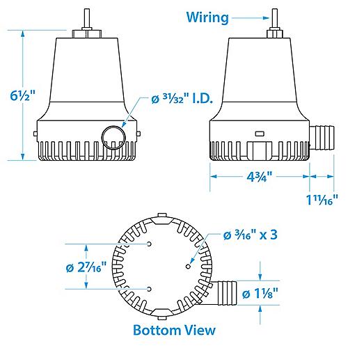 Seachoice 12V Bilge Pump - 50-19301 - 50-19301 Superseded By: 50-19303F1