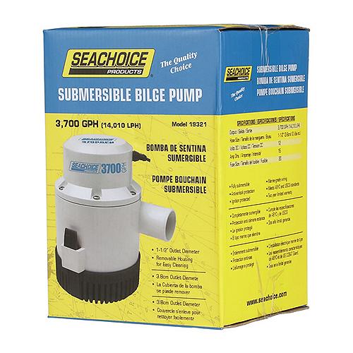 Seachoice 12V Submersible Bilge Pump 3700 Gph With 1-1/2