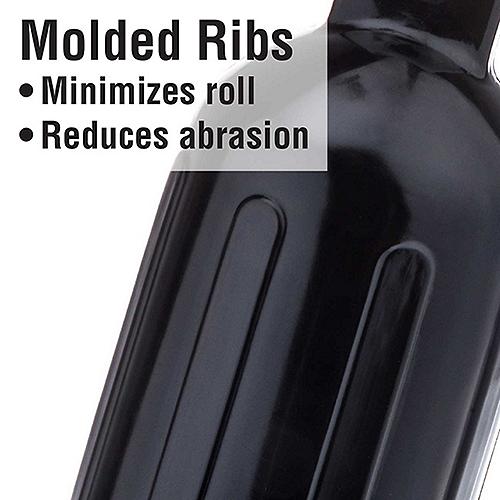 Seachoice 79061 Twin Eye Ribbed Fender, Black, 6.5 X 23