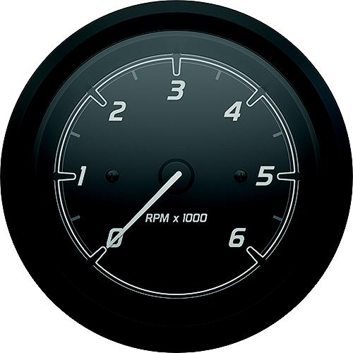 Quicksilver 8M6020097 Tachometer (6,000Rpm), Black/Matte Black - 8M6020097 - 710-79-8M6020097F1