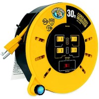 Camco 55290 Power Grip™ Extension Cord Reel With Usb Charging Ports, 30' - 55290 - 117-55290F1
