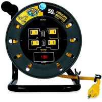 Camco 55291 Power Grip™ Extension Cord Reel With Usb Charging Ports, 50' - 55291 - 117-55291F1