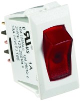 Switch-Ill Rocker 10A Wht W-Rd - S241 - 350-S241F1