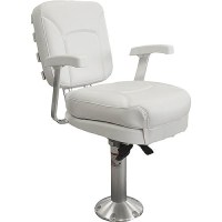 Springfield Ladder Back Chair Package, White (Includes Seat With Armrests And Cushions, Pedestal With Floor Base And Locking Slide/Swivel) - 1001303 - 169-1001303F1