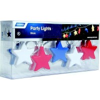 Camco 42656 Patriotic Stars Party Lights (Includes 10 Lights, Connector, 2 Spare Bulbs And Fuse) - 42656 - 17-42656F1