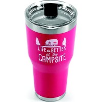 Camco 53062 Life Is Better At The Campsite Tumbler, 30 Oz., Coral - 53062 - 17-53062F1