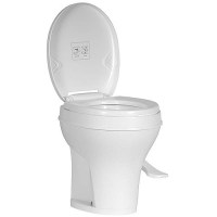 Voyager Plus Rv Toilet With Porcelain Bowl, White, Full Set Height, 17.86