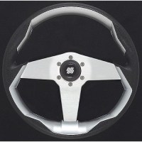 Uflex Grimanibsve Grimani Steering Wheel, Black W/Silver Spokes - Grimani B/S/Ve - 216-Grimanibsvef1