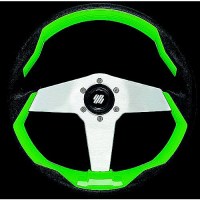 Uflex Grimanigs Grimani Steering Wheel, Green W/Silver Spokes - Grimani G/S - 216-Grimanigsf1