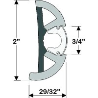 Taco V119990Bbk602 Suproflex Rub Rail Kit, Medium, 60', Black/Chrome - V11-9990Bbk60-2 - 236-V119990Bbk602F1