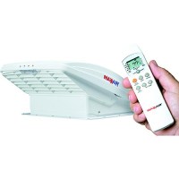Maxxfan Deluxe 0007000K White Rv 10-Speed Fan W/Electric Opening, Remote Control & Rain Shield - 00-07000K - 278-0007000Kf1