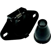 Pollak 6P-103V 6-Pole Round Plastic Vehicle End Socket W/ Rubber Boot - 6P-103V - 329-6P103Vf1