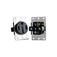Rv Designer S981 Ac 50 Amp Receptacle In Plate, 50A / 125V/250V, White - S981 - 350-S981F1