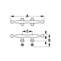 Sea-Dog 0416661 Smart Cleat - Stud Mount , 6-1/4