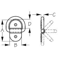 Folding Pad Eye Ss 1-1/8