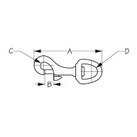 Bronze Swivel Eye Bolt Snap - 139016-1 - 354-1390161F1