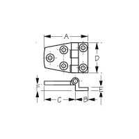 Seadog 2053501 Offset Door Hinge, 316 Stainless, 2-1/8