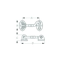 Sea-Dog 222055 Decorative Door Hook, Chrome/Brass, 2-1/2