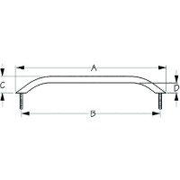 Sea-Dog 2546011 Stud Mount Handrail, Tube: 3/4
