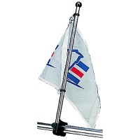 Seadog Adjustable Rail Mount Flagpole | Injection Molded Nylon / Stainless - 327124-1 - 354-3271241F1
