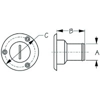Sea-Dog 3570141 Waste Deck Fill Fiberglass Nylon W/Black Slotted Cap, A: 1-1/2