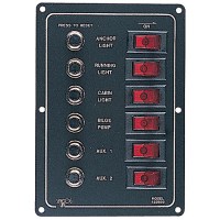Seadog 422800 Aluminum 6 Circuit Breaker Panel - 6-1/2