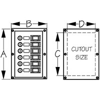 Sea-Dog 4241101 6-Gang Vertical Rocker Switch Fuse Panel - 424110-1 - 354-4241101F1