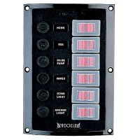 Seadog 424116 Splash Gard Vertical 6 Gang Rocker Switch Panel, 6-1/2