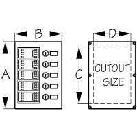 Sea-Dog 5-Gang Wave Rocker Switch Fuse Panel - 425110-1 - 354-4251101F1