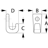 Lashing Hook 1-Hole Blk 5Pk - 671425-1 - 354-6714251F1