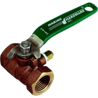 Marine Hardware Bv025 Bronze Full Flow Ball Valve, 1/4