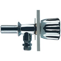 Scandvik 10091 Chrome Plated Brass Compact Cold Water Tap For Shower Control With Chrome Plastic Knob (Bulkhead Or Counter Top Mount) - 10091P - 390-10091Pf1