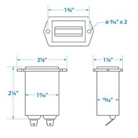Seachoice Hourmeter Gauge For Boats, Rectangular, Black - 15321 - 50-15321F1