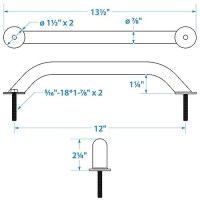 Seachoice 38341 Stainless Steel Hand Rail With Studs - 38341 - 50-38341F1
