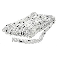 Seachoice Premium 3-Strand Twisted Nylon Dock Line, White With Blue Tracer, 3/8