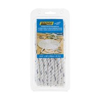 Seachoice Premium 3-Strand Twisted Nylon Dock Line, White With Blue Tracer, 3/8