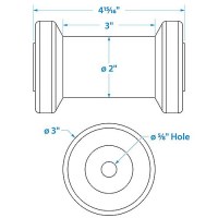 Seachoice Non-Marking Tp Yellow Rubber Spool Roller - 56520 - 50-56520F1