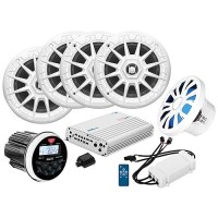 Seachoice 72126 In-Dash Audio Package, Round Gauge, Black, Speakers, 2 Pr - 72126 - 50-72126F1