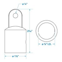 Seachoice External Eye End Cap For Bimini Top, Stainless Steel, 7/8 In. Od - 75801 - 50-75801F1