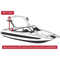 Carver 82122S11 Tournament Ski Boats W/Wide Or Pickle Fork Bow & Swim Platform - Over-The-Tower Cover, 22'6, Sun-Dura® Mist Gray - 82122S11 - 500-82122S11F1
