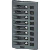 Blue Sea Systems 4378 Weatherdeck 12V Dc 8 Position Waterproof Circuit Breaker Panel, Gray - 4378-Bss - 661-4378F1